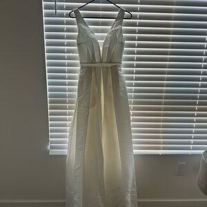 Fashion Nova Cream Sundress with Plunge Neckline for Bride